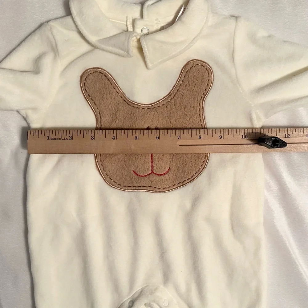 Franco Cotton Club Baby Sleeper 6M Dog Bear Animal Footie Pajama NWT Ivory